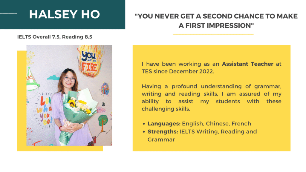 Halsey Ho - Assisstant Teacher at TES
